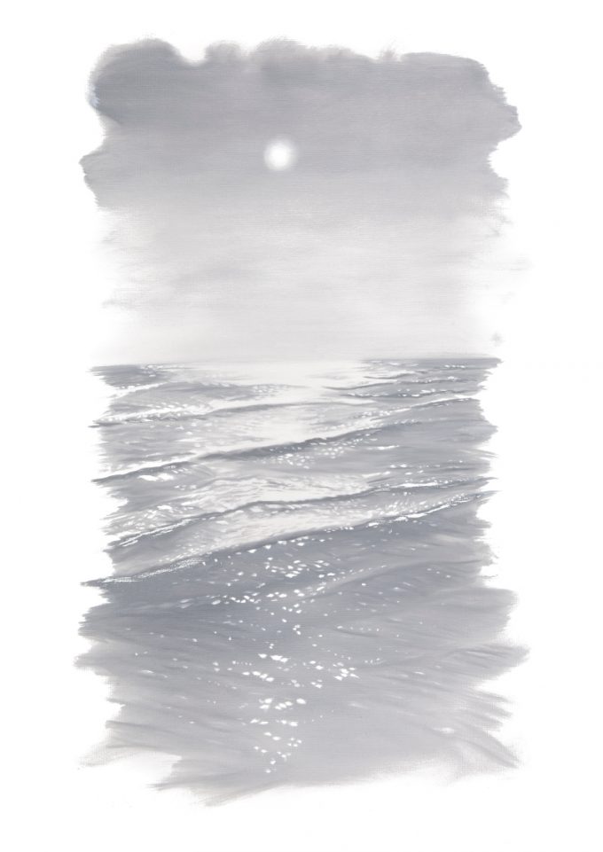 Seascape Serenity A4 Art Print in Wooden Poster Hanger